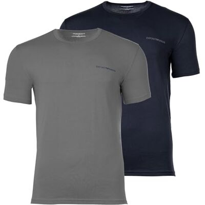 Giorgio Armani Herr CORE Logoband 2-pack rund hals t-shirt blå S Giorgio Armani Herr CORE Logoband 2-pack rund hals t-shirt blå S