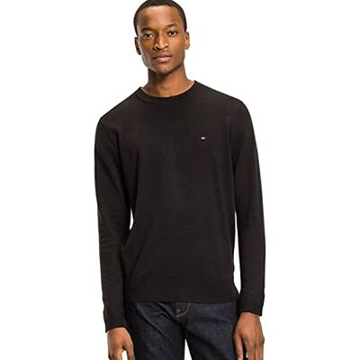 Tommy Hilfiger Core Cotton-silk MW0MW04978 Tröja Herr, Black (Flag Black 032), M Tommy Hilfiger Core Cotton-silk MW0MW04978 Tröja Herr, Black (Flag Black 032), M