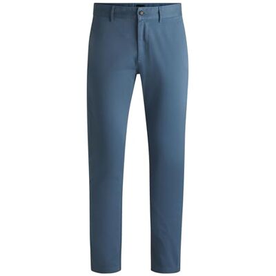 Boss Chino Slim Chino Slim Fit i satin stretchbomull för män, Färg: blå, 36W x 32L Boss Chino Slim Chino Slim Fit i satin stretchbomull för män, Färg: blå, 36W x 32L