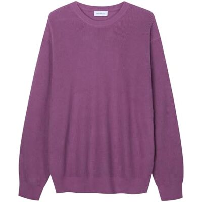 Diana Studio , Stickad rund hals herr, 100% bomull, långärmad, normal passform, Lila, XXL Diana Studio , Stickad rund hals herr, 100% bomull, långärmad, normal passform, Lila, XXL
