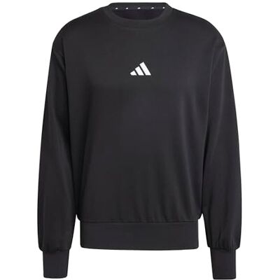 adidas herr Essentials Feelcozy Fleece Sweatshirt, black/white, L adidas herr Essentials Feelcozy Fleece Sweatshirt, black/white, L