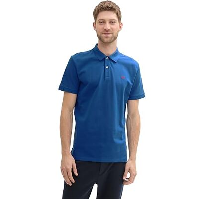 TOM TAILOR Herr Basic Piqué pikétröja 1027713, 11132 Advanced Blue, XXL TOM TAILOR Herr Basic Piqué pikétröja 1027713, 11132 Advanced Blue, XXL