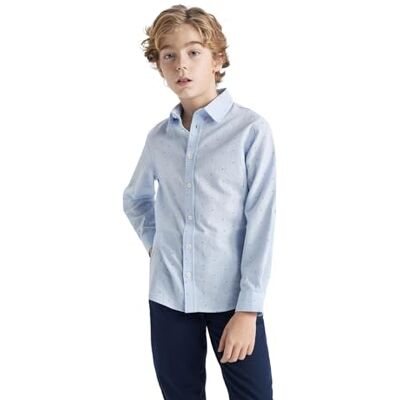 DeFacto Skjorta för pojkar, Lt.blå, 7-8 år DeFacto Skjorta för pojkar, Lt.blå, 7-8 år