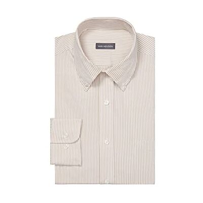 Van Heusen mens Regular Fit Pinpoint Stripe Dress Shirt, Birch, 18 Neck 36-37 Sleeve US Van Heusen mens Regular Fit Pinpoint Stripe Dress Shirt, Birch, 18 Neck 36-37 Sleeve US