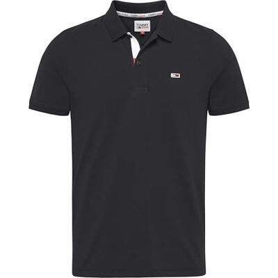 Tommy Jeans Tommy Hilfiger Herr Tjm Slim Placket Polo DM0DM15370 Pikétröja, Svart, XL Tommy Jeans Tommy Hilfiger Herr Tjm Slim Placket Polo DM0DM15370 Pikétröja, Svart, XL