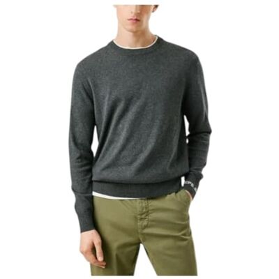 Pepe Jeans herr Andre Crew Neck Stickat, Grå (Mörkgrå Marl), M, Grå (Mörkgrå Marl), M Pepe Jeans herr Andre Crew Neck Stickat, Grå (Mörkgrå Marl), M, Grå (Mörkgrå Marl), M
