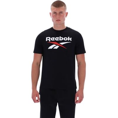 Reebok Bruno Big Logo Crew Neck Ss T-shirt för män, svart, XL Reebok Bruno Big Logo Crew Neck Ss T-shirt för män, svart, XL