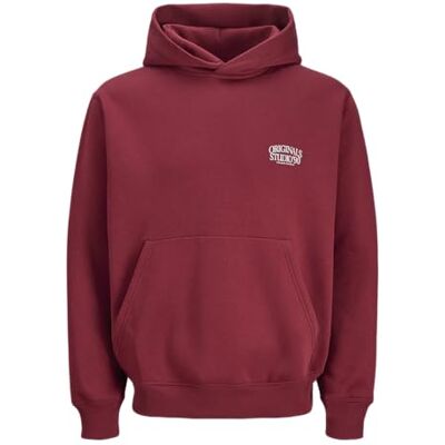 JACK & JONES Jorgrand Midtown Sweat Hood, Tibetansk röd, S JACK & JONES Jorgrand Midtown Sweat Hood, Tibetansk röd, S