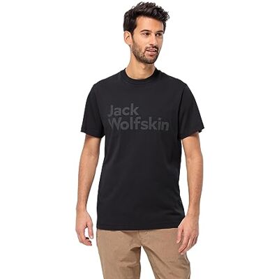Jack Wolfskin Essential Logo T-shirt för män, svart, S, Svart, S Jack Wolfskin Essential Logo T-shirt för män, svart, S, Svart, S
