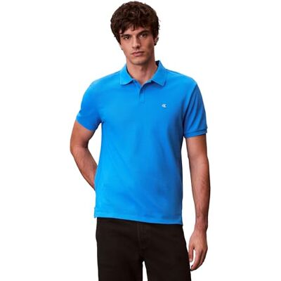 Calvin Herr Ss Monogram Pique Polo Lv040Em269 S/S Polo, Blå, L Calvin Herr Ss Monogram Pique Polo Lv040Em269 S/S Polo, Blå, L