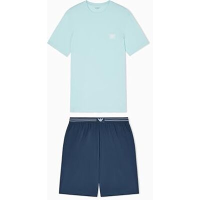 Giorgio Armani LOGOLABEL T-SHIRT+SHORTS PYJAMA Blue S Giorgio Armani LOGOLABEL T-SHIRT+SHORTS PYJAMA Blue S