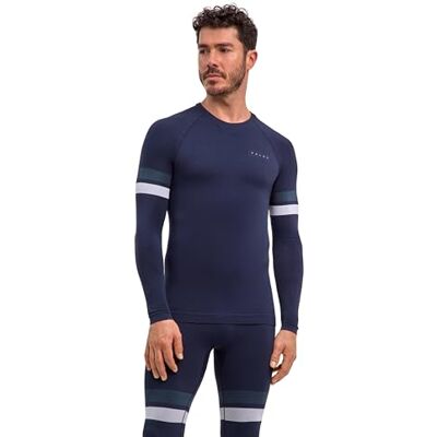 FALKE herr Baselayer-Shirt Maximum Warm Round Neck M L/s Sh funktionsmaterial snabbtorkande 1 styck, blå Space Blue 6116 trend, XXL FALKE herr Baselayer-Shirt Maximum Warm Round Neck M L/s Sh funktionsmaterial snabbtorkande 1 styck, blå Space Blue 6116 trend, XXL
