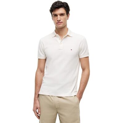 Tommy Hilfiger Män 1985 Slim Polo MW0MW17771 S/S Polo, gul, L, Gul (elfenbenskronblad), L Tommy Hilfiger Män 1985 Slim Polo MW0MW17771 S/S Polo, gul, L, Gul (elfenbenskronblad), L