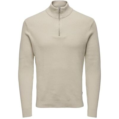 Only & Sons Herr ONSPHIL REG 12 bomull halv dragkedja stickad NOOS tröja, silver foder, XL, Silverfoder, XL Only & Sons Herr ONSPHIL REG 12 bomull halv dragkedja stickad NOOS tröja, silver foder, XL, Silverfoder, XL