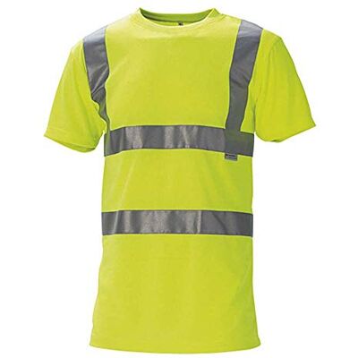 J.A.K. 1429112 serie 1114 55% bomull/45% polyester t-shirt, EN 20471, klass 2, gul, M storlek J.A.K. 1429112 serie 1114 55% bomull/45% polyester t-shirt, EN 20471, klass 2, gul, M storlek