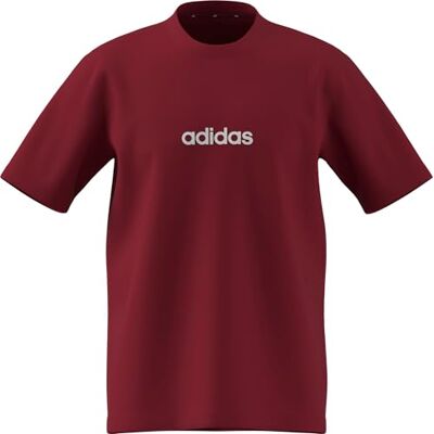 adidas Mezczyzni ESSENTIALS LINEAR SINGLE JERSEY TEE, active maroon/white, XS adidas Mezczyzni ESSENTIALS LINEAR SINGLE JERSEY TEE, active maroon/white, XS