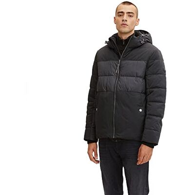 TOM TAILOR Herr buffertjacka med huva 1032481, 29999 Black, M TOM TAILOR Herr buffertjacka med huva 1032481, 29999 Black, M