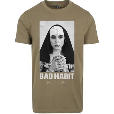 T-shirt för män, Bad Habit Tee, T-shirt med fototryck för män, normal passform, bomull, storlekar XS – 5XL, OLIV, M T-shirt för män, Bad Habit Tee, T-shirt med fototryck för män, normal passform, bomull, storlekar XS – 5XL, OLIV, M