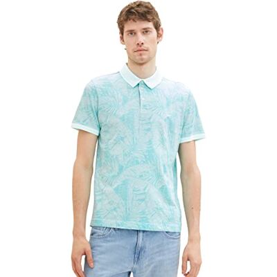 TOM TAILOR Herr 1036375 Pikétröja 31801 Turkos Tonal Leaf Design, XL, 31801 – Turkos tonalblad design, XL TOM TAILOR Herr 1036375 Pikétröja 31801 Turkos Tonal Leaf Design, XL, 31801 – Turkos tonalblad design, XL
