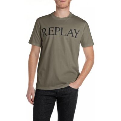 Replay herr tshirt, 759 Mud Green, XS Replay herr tshirt, 759 Mud Green, XS