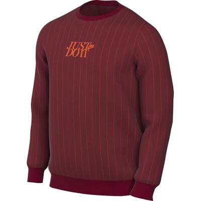 NIKE sportkläder klubb fleece rund hals tröja för män, team röd/säkerhet orange, HJ2157-677, XL NIKE sportkläder klubb fleece rund hals tröja för män, team röd/säkerhet orange, HJ2157-677, XL
