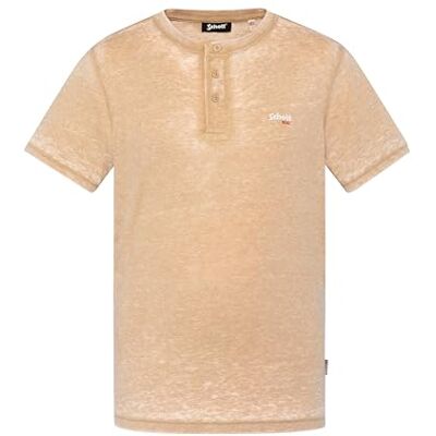 Schott NYC T-shirt tunisisk krage broderi bröst Schott, TSSTRIKER2, Beige färg, XXL Schott NYC T-shirt tunisisk krage broderi bröst Schott, TSSTRIKER2, Beige färg, XXL