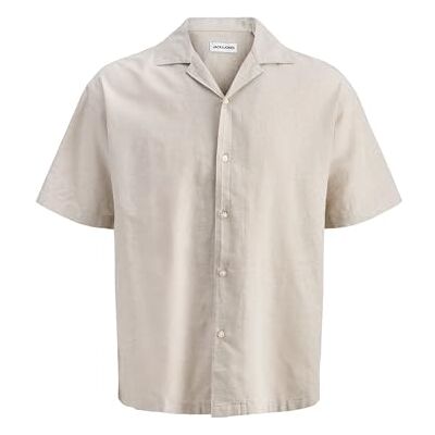 JACK & JONES Jjebreeze Linen Blend Resort Shirt Pls – Plus Size, String, 3XL JACK & JONES Jjebreeze Linen Blend Resort Shirt Pls – Plus Size, String, 3XL