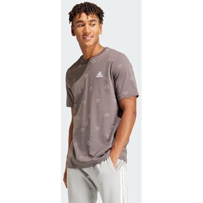adidas För Män Seasonal Essentials Monogram Graphic Tee, charcoal, L adidas För Män Seasonal Essentials Monogram Graphic Tee, charcoal, L