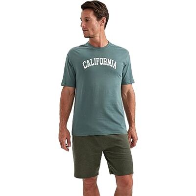 DeFacto Basic T-shirt för män – klassisk t-shirt för män, Grön, XS DeFacto Basic T-shirt för män – klassisk t-shirt för män, Grön, XS