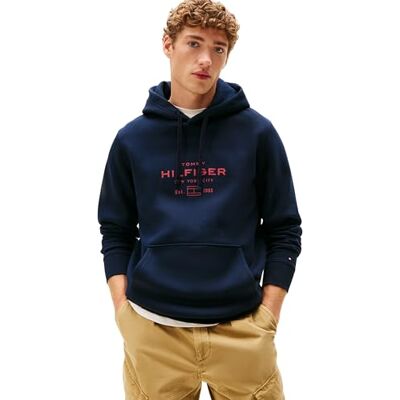 Tommy Hilfiger herr oval grafitisk huvtröja MW0MW40864 pullover huvtröja, blå, 3XL, Blå (ökenhimmel), 3XL stor Tommy Hilfiger herr oval grafitisk huvtröja MW0MW40864 pullover huvtröja, blå, 3XL, Blå (ökenhimmel), 3XL stor
