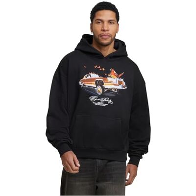 Tee herr Pimp a Butterfly Heavy Oversize Hoody S Svart, svart, S Tee herr Pimp a Butterfly Heavy Oversize Hoody S Svart, svart, S