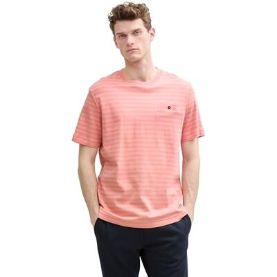 TOM TAILOR T-shirt för män, 37409 – Hazy Rose Tonal Fine Stripe, M TOM TAILOR T-shirt för män, 37409 – Hazy Rose Tonal Fine Stripe, M