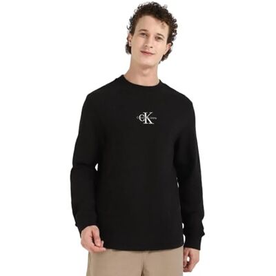 Calvin herr Monologo våffla Ls Tee L/S T-shirt, Ck svart, XS Calvin herr Monologo våffla Ls Tee L/S T-shirt, Ck svart, XS