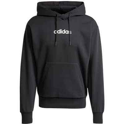 adidas herr Essentials Linear Fleece Hoodie Sweatshirt, black/white, XXL adidas herr Essentials Linear Fleece Hoodie Sweatshirt, black/white, XXL
