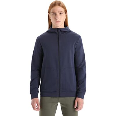 Icebreaker Men's Central Classic Långärmad Zip Hoodie Mellanlagertröja I Merinoull, Tröja Med Dragkedja, Löpartröja Midnatt Navy, L Icebreaker Men's Central Classic Långärmad Zip Hoodie Mellanlagertröja I Merinoull, Tröja Med Dragkedja, Löpartröja Midnatt Navy, L