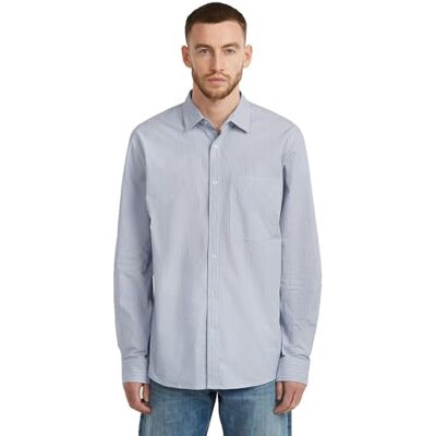 G-STAR RAW One Pkt Regular Shirt ls, Flerfärgad (Ash Blue Micro Stripe D28117-e067-h422), S G-STAR RAW One Pkt Regular Shirt ls, Flerfärgad (Ash Blue Micro Stripe D28117-e067-h422), S