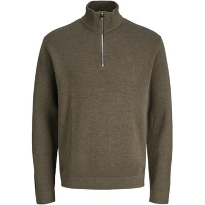 JACK & JONES Jprccmilano stitch stickad halv dragkedja Sn, Sten grå, L JACK & JONES Jprccmilano stitch stickad halv dragkedja Sn, Sten grå, L