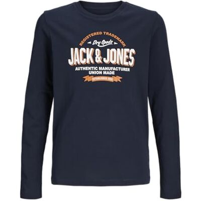 JACK & JONES långärmad tröja för pojkar, Marinblazer/tryck: vit + sylt, 98 JACK & JONES långärmad tröja för pojkar, Marinblazer/tryck: vit + sylt, 98