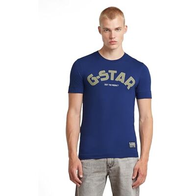 G-STAR Puff Logo Slim T-shirt kortärmad, Blå (Ballpen Blue D22575-c627-1822), L G-STAR Puff Logo Slim T-shirt kortärmad, Blå (Ballpen Blue D22575-c627-1822), L