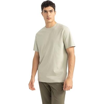 DeFacto Basic T-shirt för män – klassisk t-shirt för män, Lt.kaki, XS DeFacto Basic T-shirt för män – klassisk t-shirt för män, Lt.kaki, XS