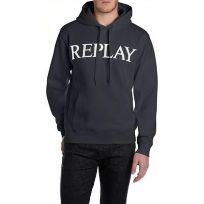 Replay herr hoodie, 067 Night Blue, M Replay herr hoodie, 067 Night Blue, M