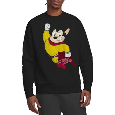 Mighty Mouse Classic Hero Crew sweatshirt, svart, XX-Large, Svart, XXL Mighty Mouse Classic Hero Crew sweatshirt, svart, XX-Large, Svart, XXL