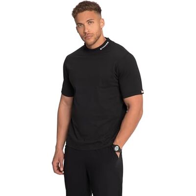 STHUGE JP 1880, herr, stora storlekar, t-shirt, hög krage, svart, L STHUGE JP 1880, herr, stora storlekar, t-shirt, hög krage, svart, L