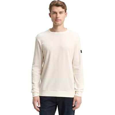 TOM TAILOR Långärmad T-shirt för män, 10348 – Gardenia vit, 3XL TOM TAILOR Långärmad T-shirt för män, 10348 – Gardenia vit, 3XL