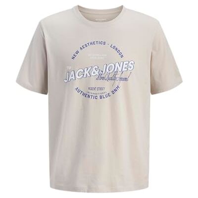 JACK & JONES Jjelogo Tee Ss O-Neck 2 Col Ss26 Sn, Moonbeam, L JACK & JONES Jjelogo Tee Ss O-Neck 2 Col Ss26 Sn, Moonbeam, L