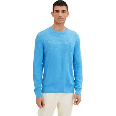 TOM TAILOR Herr Tröja 1035093, 18395 Rainy Sky Blue, S TOM TAILOR Herr Tröja 1035093, 18395 Rainy Sky Blue, S