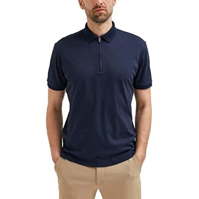 SELECTED HOMME pikétröja för män dragkedja, Sky Captain, M SELECTED HOMME pikétröja för män dragkedja, Sky Captain, M