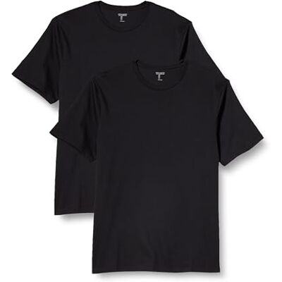Amazon Essentials herr normal passform kortärmad rund hals t-shirt, paket med 2, svart, 3X-Large stor Amazon Essentials herr normal passform kortärmad rund hals t-shirt, paket med 2, svart, 3X-Large stor