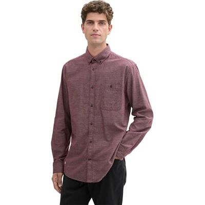 TOM TAILOR herrskjorta, 36698 – Lila strukturerad remsa, M TOM TAILOR herrskjorta, 36698 – Lila strukturerad remsa, M