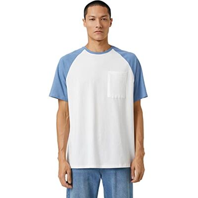 Koton herr basic crew neck raglan ärm T-shirt, Mid Indigo (740), S Koton herr basic crew neck raglan ärm T-shirt, Mid Indigo (740), S